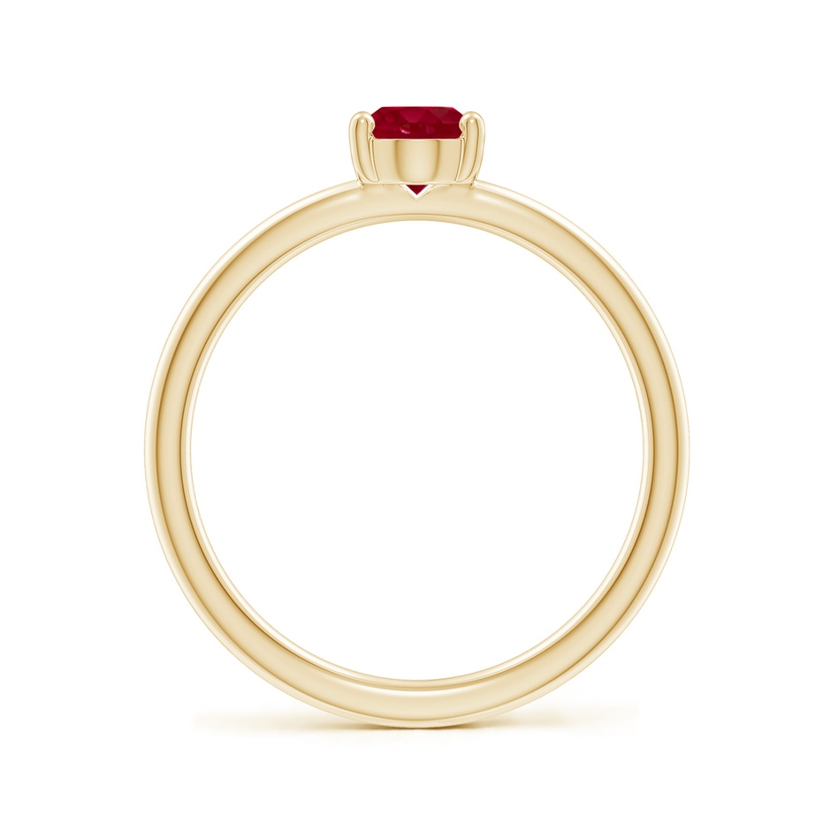 7x5mm AA Classic Solitaire Oval Ruby Promise Ring in Yellow Gold side 199