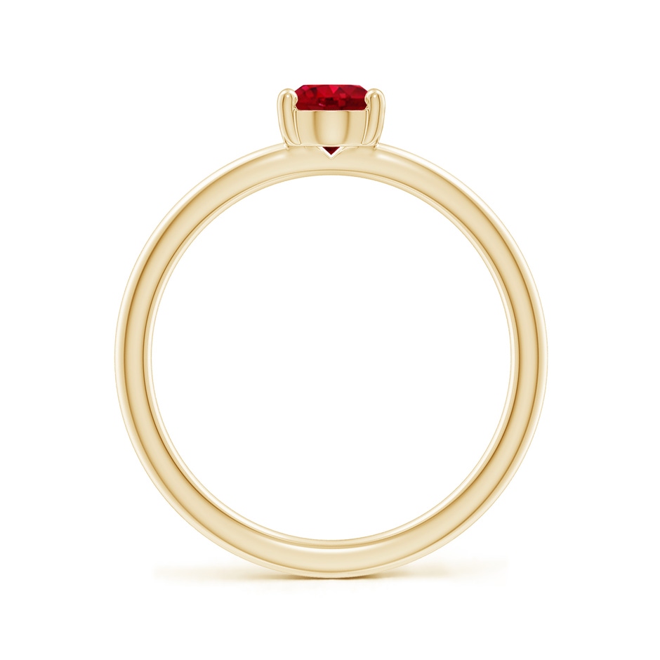 7x5mm AAA Classic Solitaire Oval Ruby Promise Ring in Yellow Gold side 199