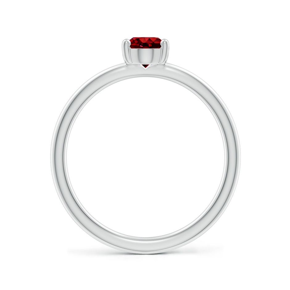 7x5mm AAAA Classic Solitaire Oval Ruby Promise Ring in S999 Silver side 199