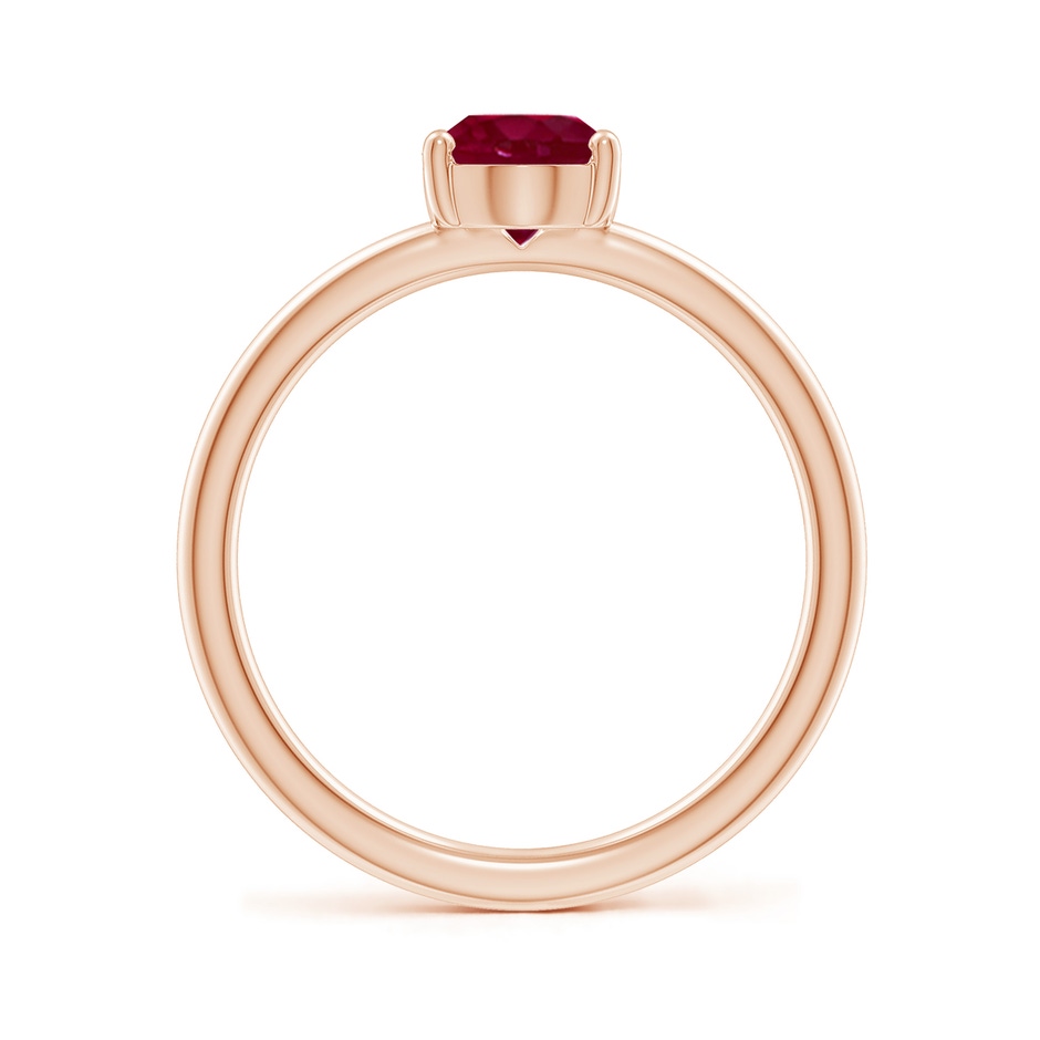8x6mm A Classic Solitaire Oval Ruby Promise Ring in Rose Gold side 199