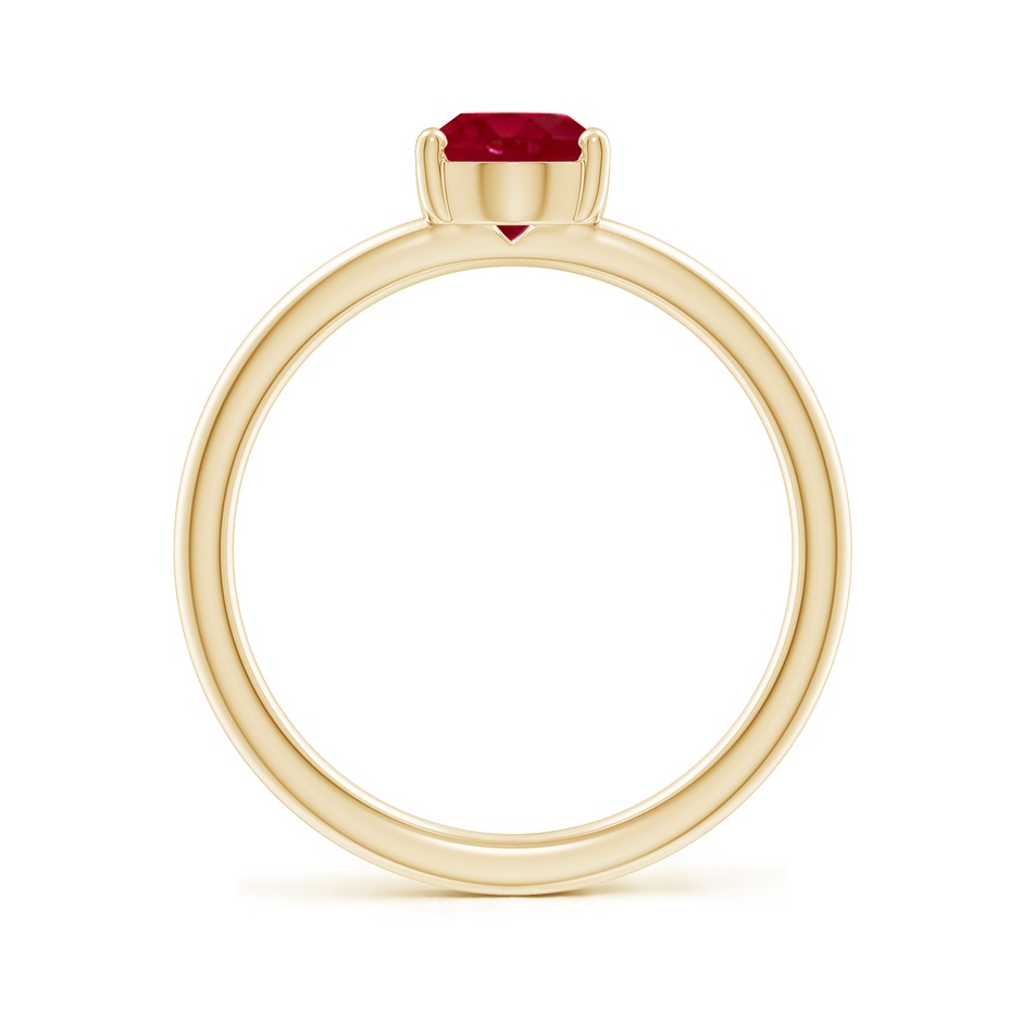8x6mm AA Classic Solitaire Oval Ruby Promise Ring in Yellow Gold side 199
