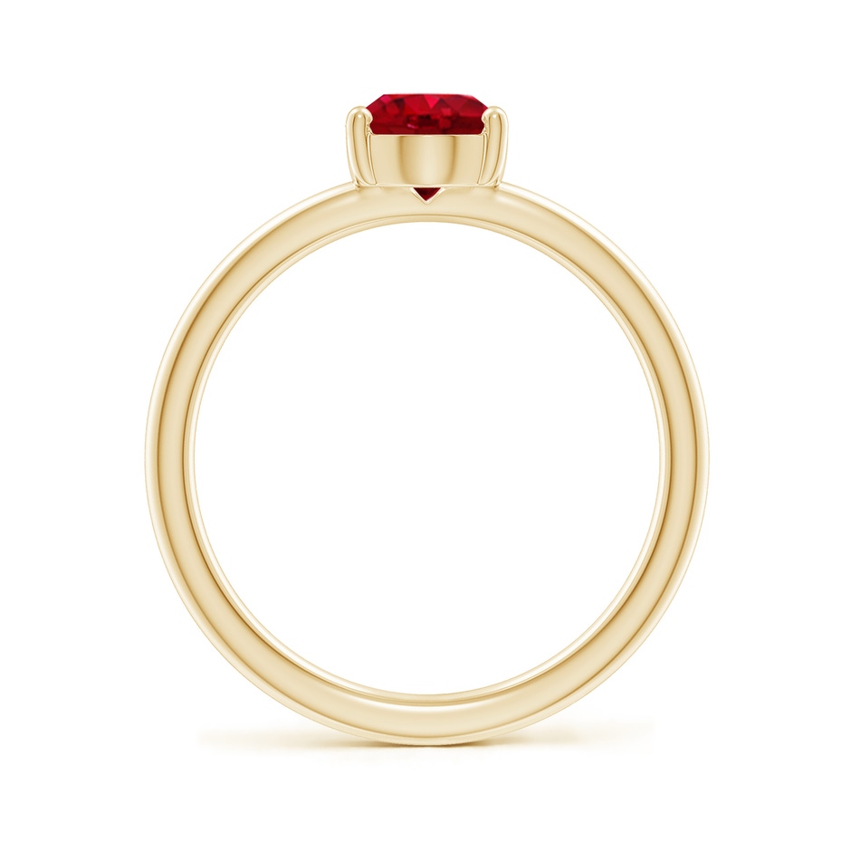8x6mm AAA Classic Solitaire Oval Ruby Promise Ring in Yellow Gold side 199