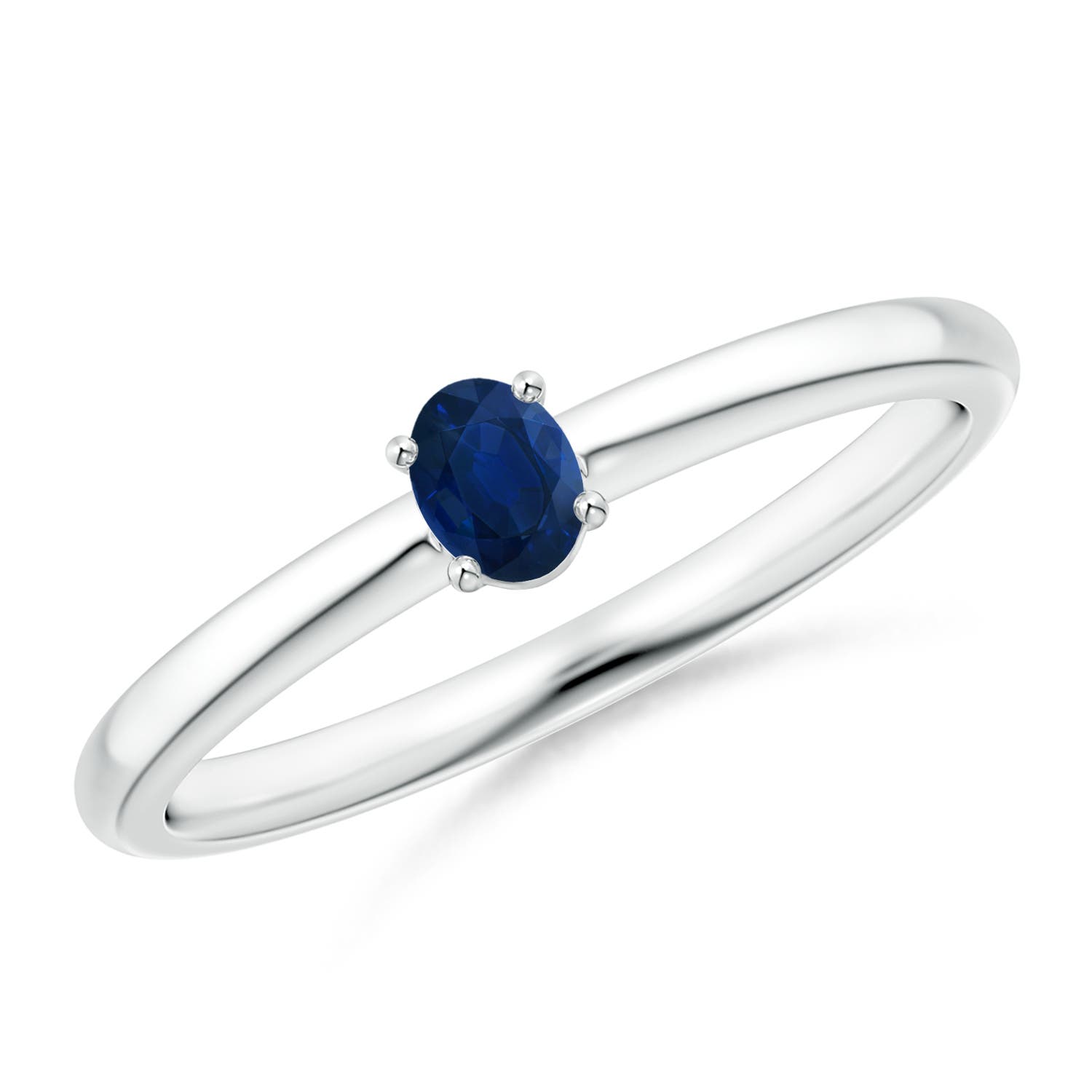 AA - Blue Sapphire / 0.2 CT / 14 KT White Gold