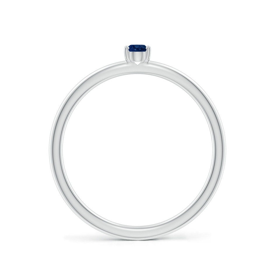 4x3mm AA Classic Solitaire Oval Blue Sapphire Promise Ring in White Gold side 199
