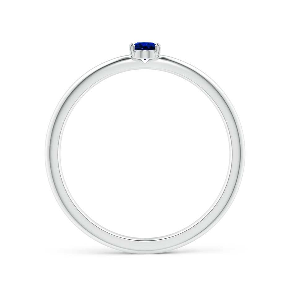 4x3mm AAAA Classic Solitaire Oval Blue Sapphire Promise Ring in P950 Platinum side-1