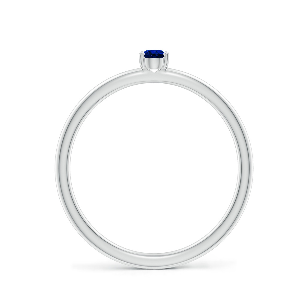 4x3mm AAAA Classic Solitaire Oval Blue Sapphire Promise Ring in P950 Platinum - side 199