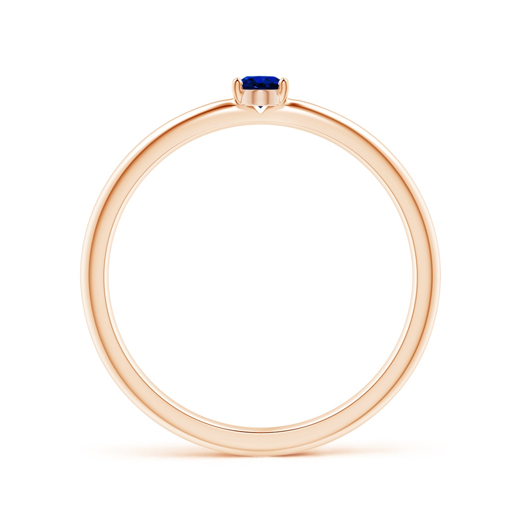 4x3mm AAAA Classic Solitaire Oval Blue Sapphire Promise Ring in Rose Gold - side_1