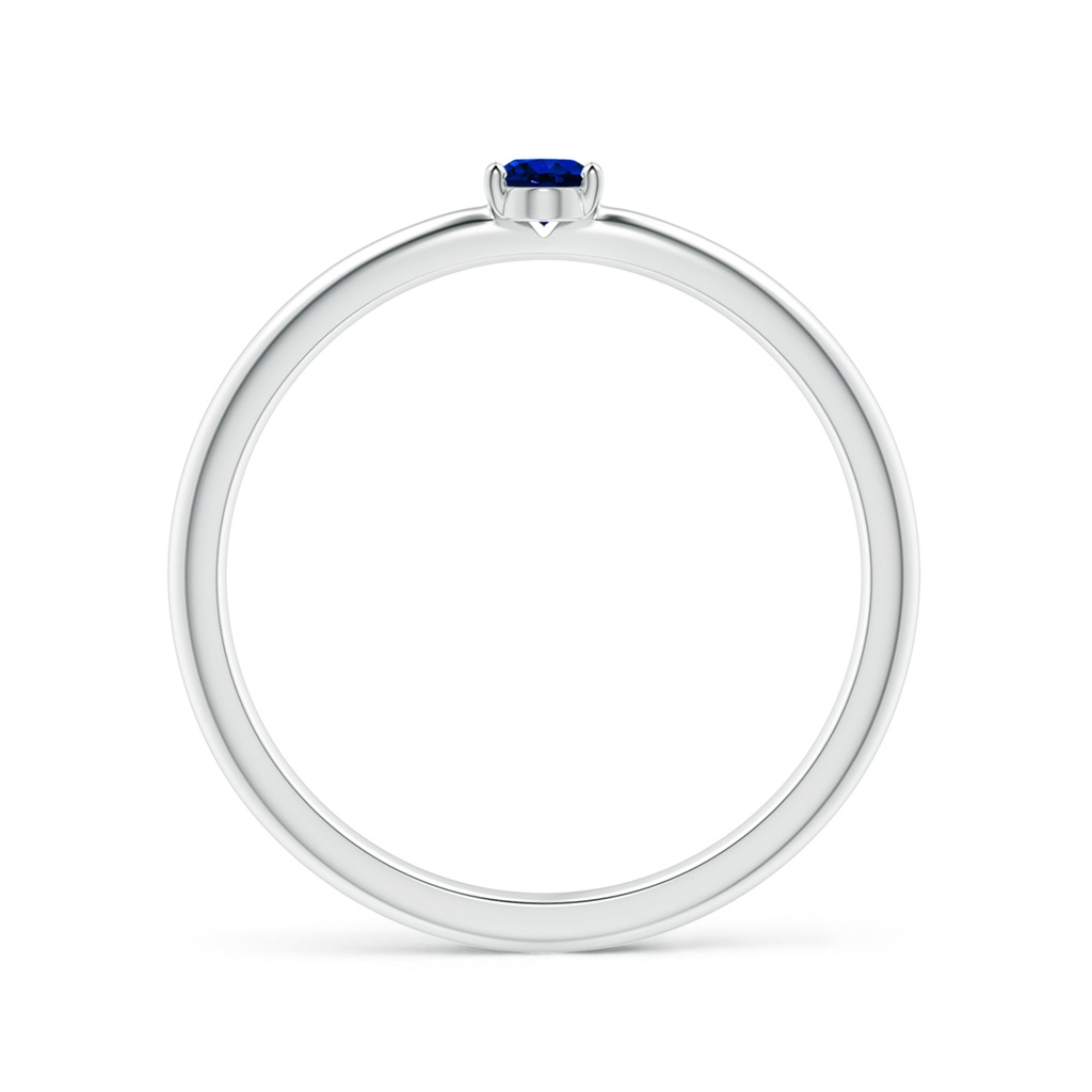 4x3mm AAAA Classic Solitaire Oval Blue Sapphire Promise Ring in S999 Silver - side_1