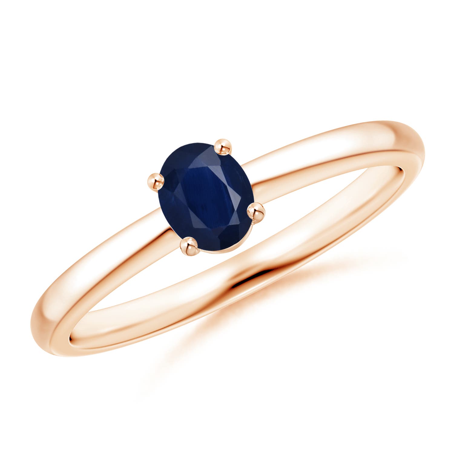 A - Blue Sapphire / 0.4 CT / 14 KT Rose Gold