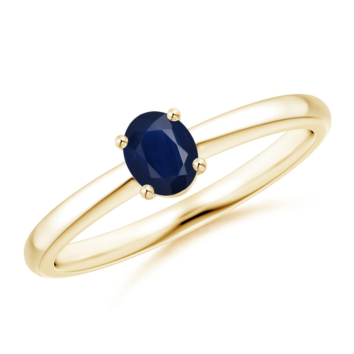 A - Blue Sapphire / 0.4 CT / 14 KT Yellow Gold