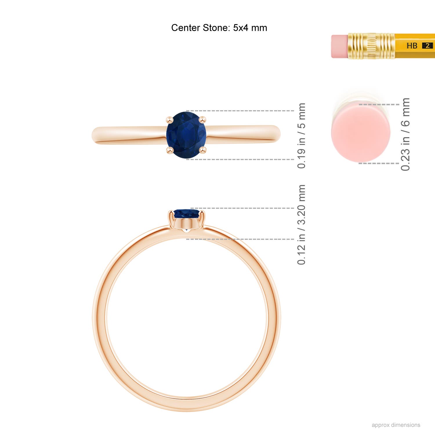 AA - Blue Sapphire / 0.4 CT / 14 KT Rose Gold