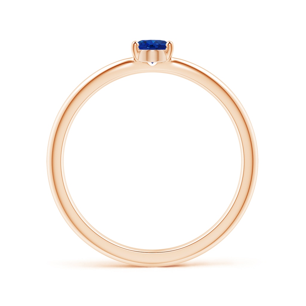 5x4mm AAA Classic Solitaire Oval Blue Sapphire Promise Ring in Rose Gold - side_1