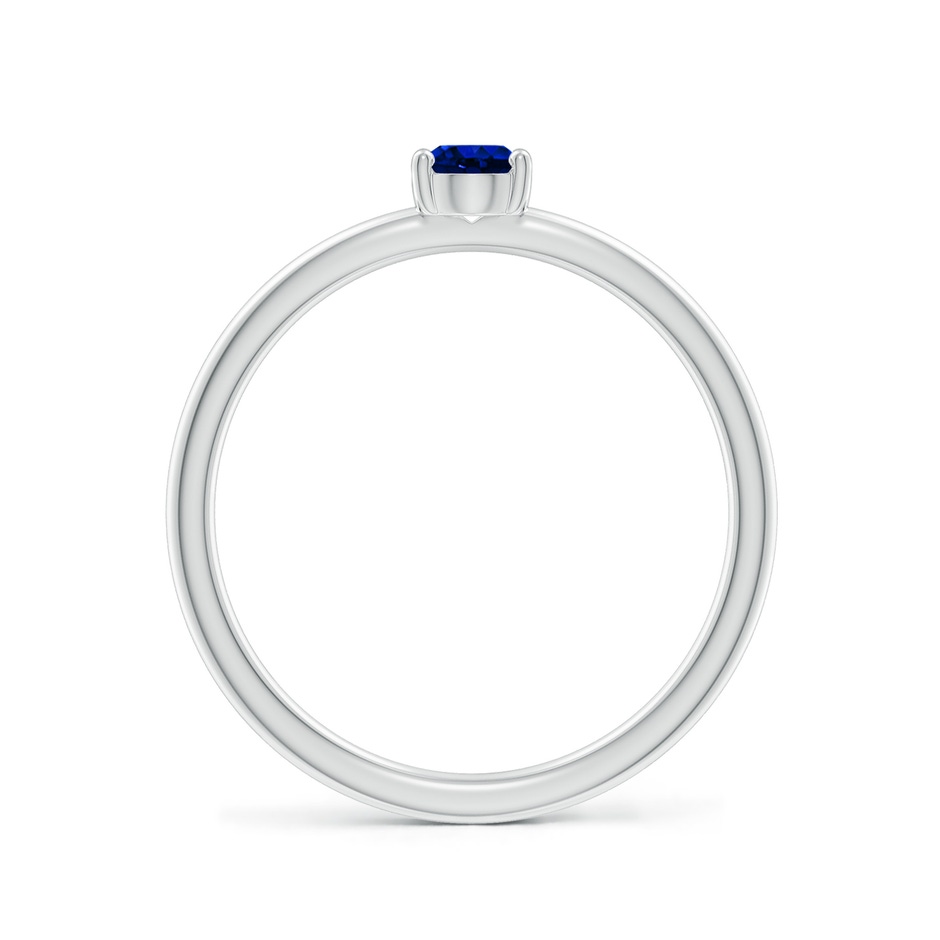 5x4mm AAAA Classic Solitaire Oval Blue Sapphire Promise Ring in P950 Platinum side 199