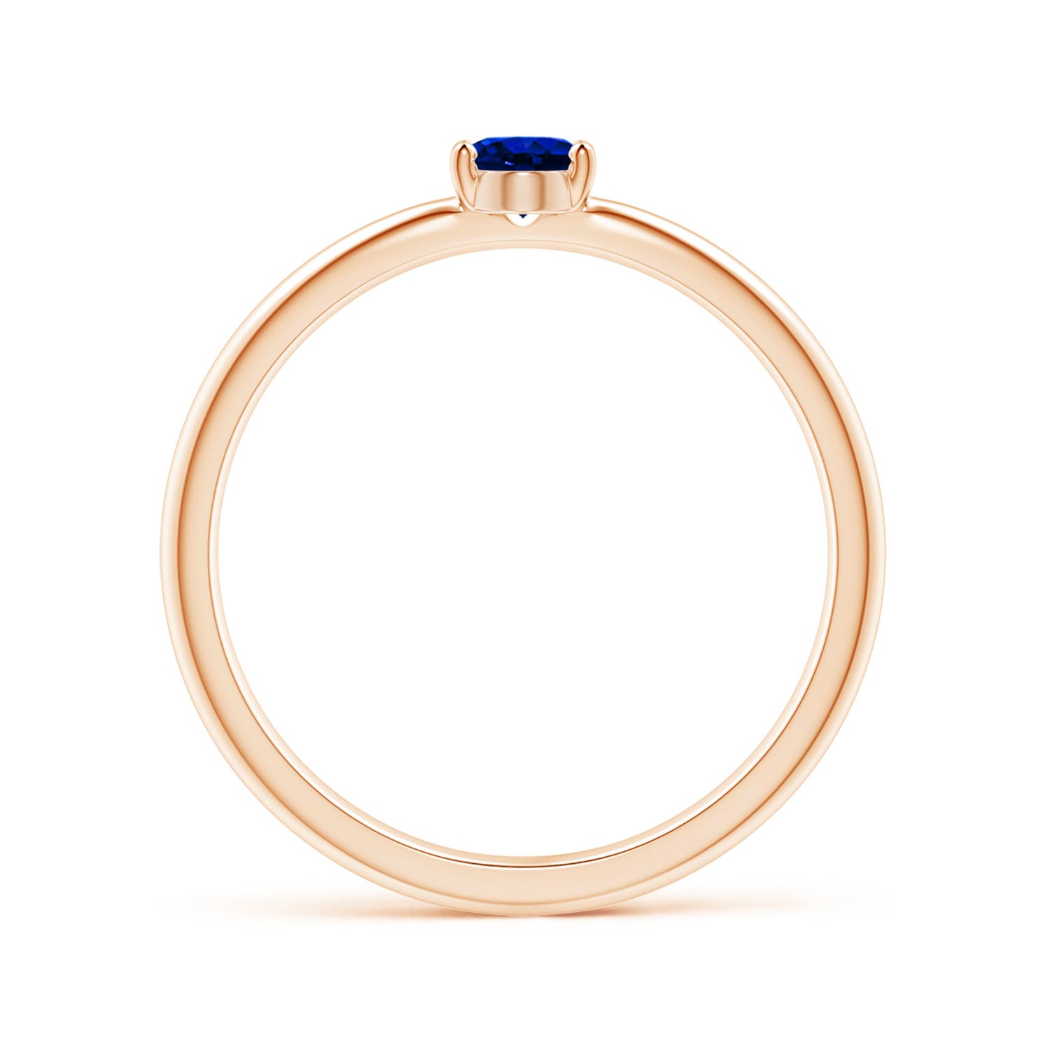 AAAA - Blue Sapphire / 0.4 CT / 14 KT Rose Gold