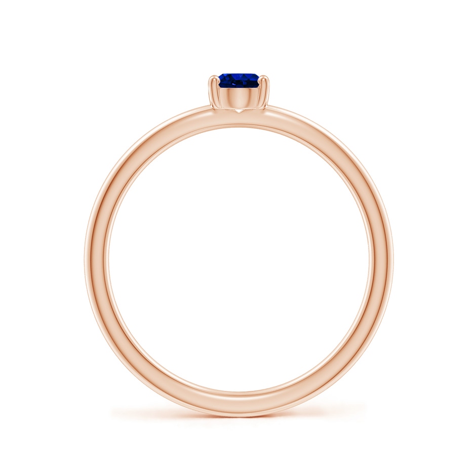 5x4mm AAAA Classic Solitaire Oval Blue Sapphire Promise Ring in Rose Gold side 199