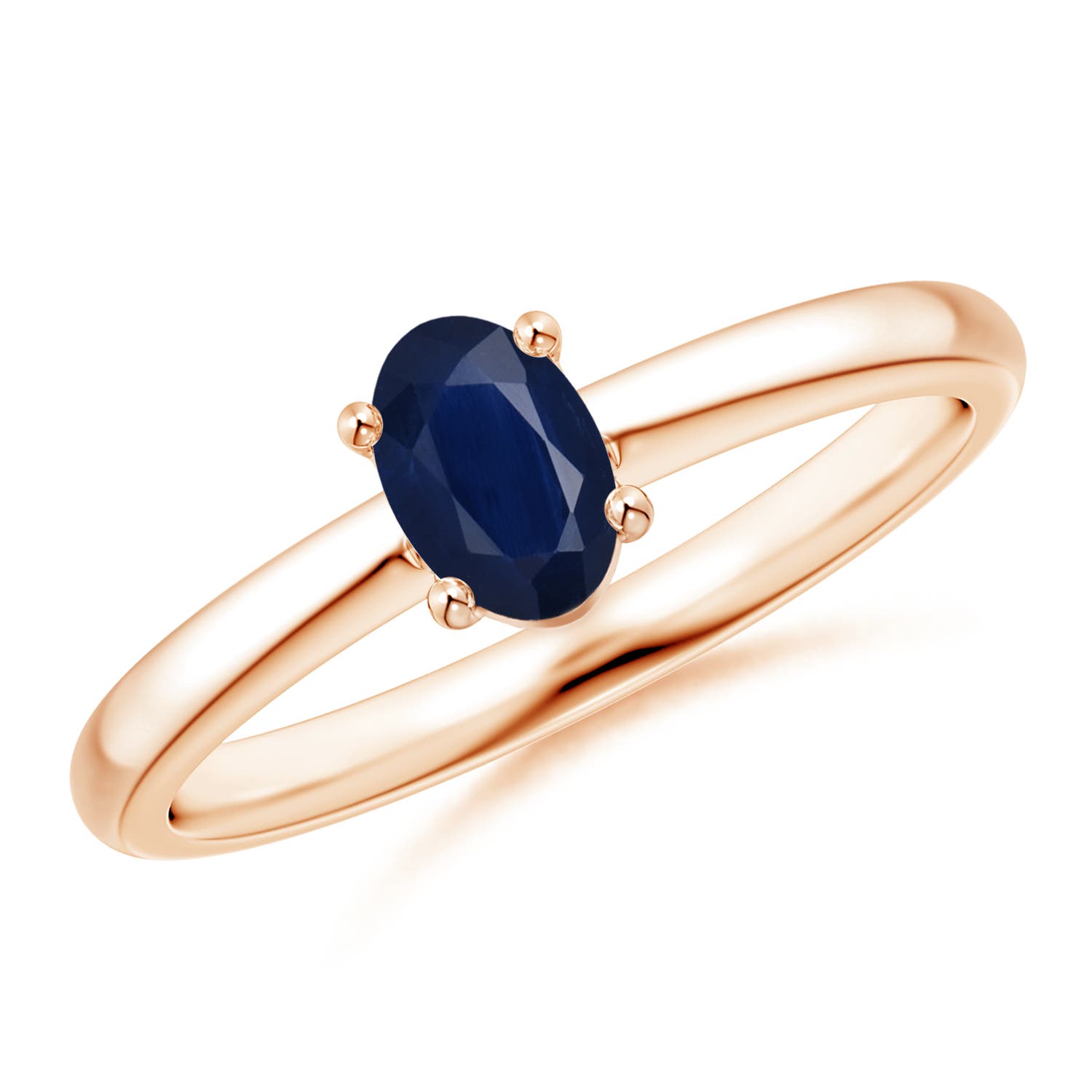 A - Blue Sapphire / 0.6 CT / 14 KT Rose Gold