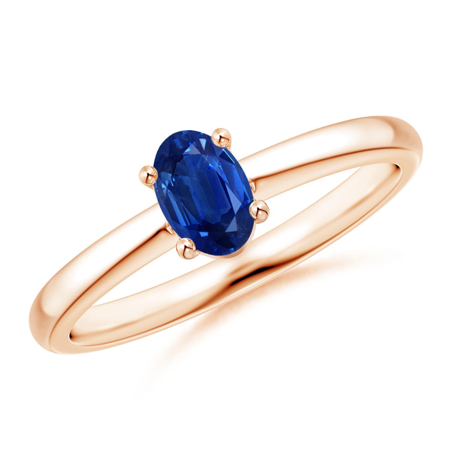 AAA - Blue Sapphire / 0.6 CT / 14 KT Rose Gold