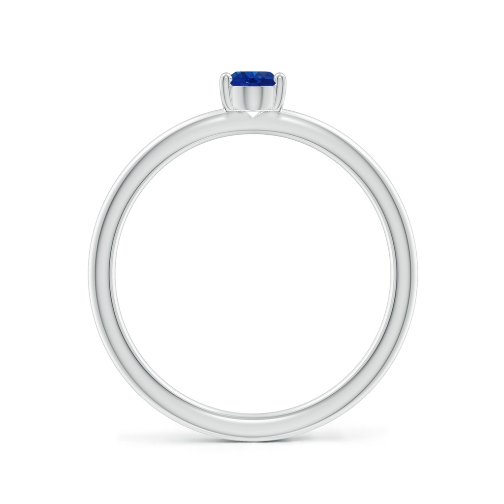 6x4mm AAA Classic Solitaire Oval Blue Sapphire Promise Ring in White Gold - side 199