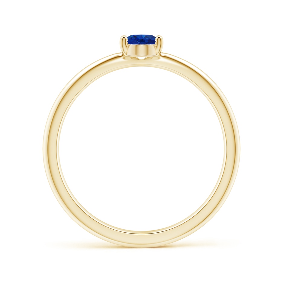 6x4mm AAA Classic Solitaire Oval Blue Sapphire Promise Ring in Yellow Gold side-1