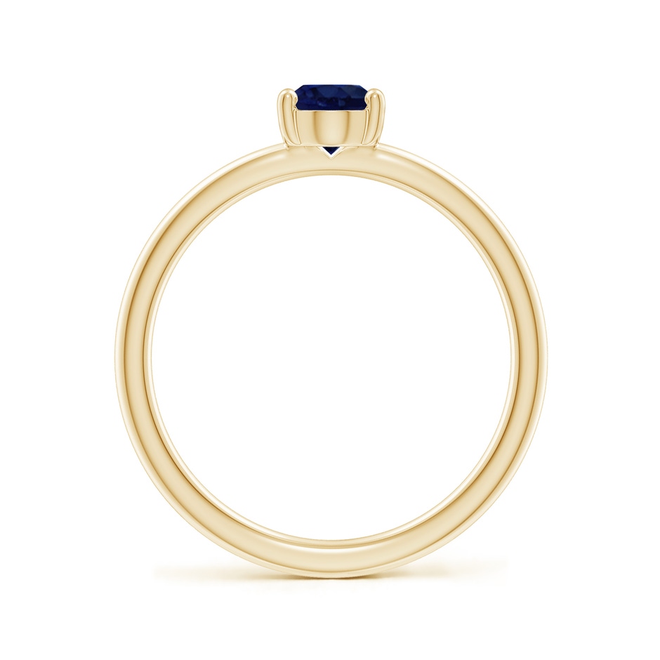 7x5mm A Classic Solitaire Oval Blue Sapphire Promise Ring in Yellow Gold side 199