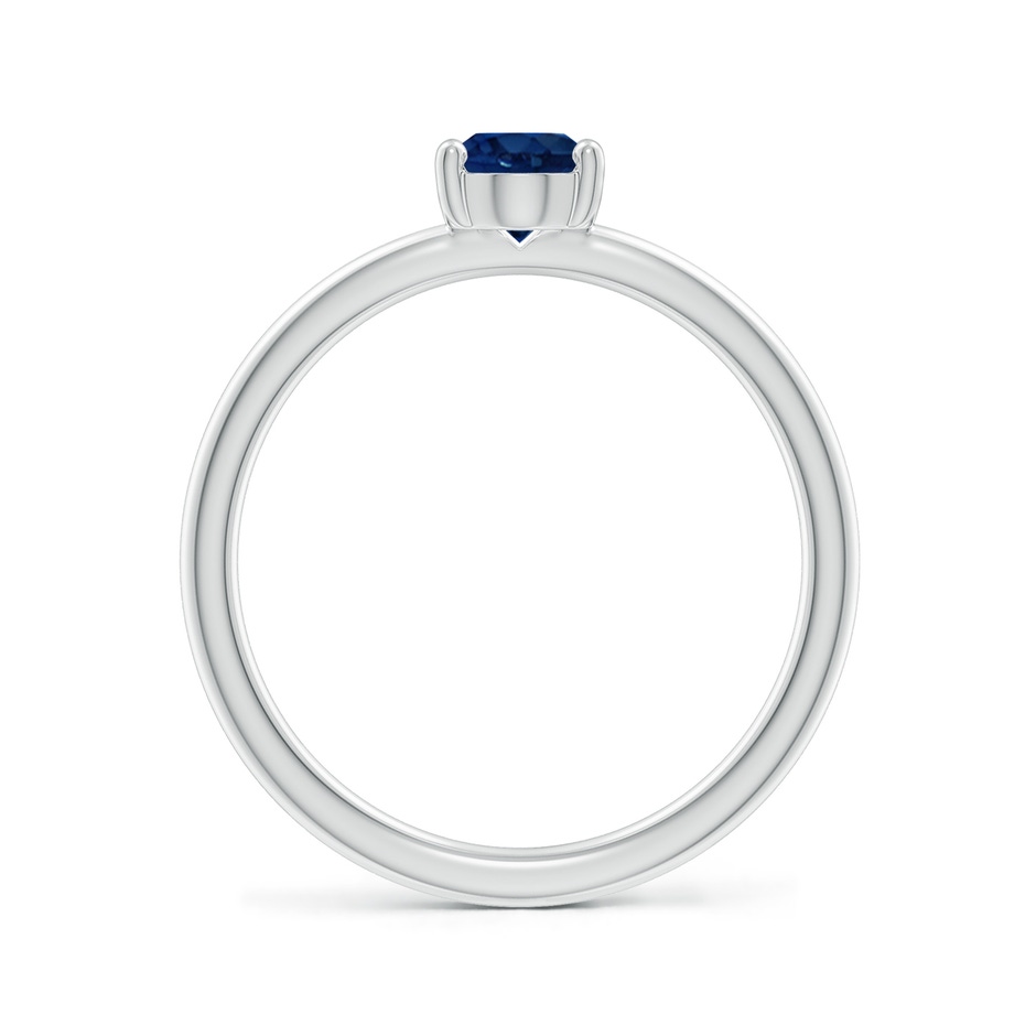 7x5mm AA Classic Solitaire Oval Blue Sapphire Promise Ring in White Gold side 199
