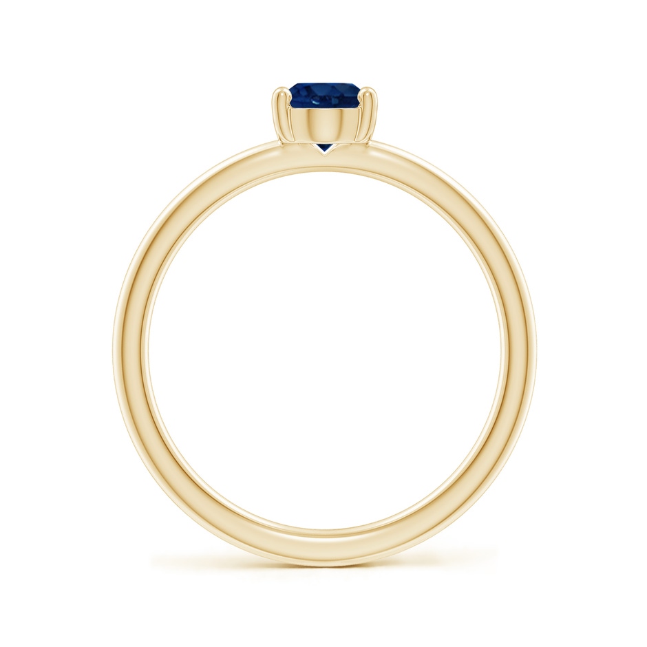 7x5mm AA Classic Solitaire Oval Blue Sapphire Promise Ring in Yellow Gold side 199