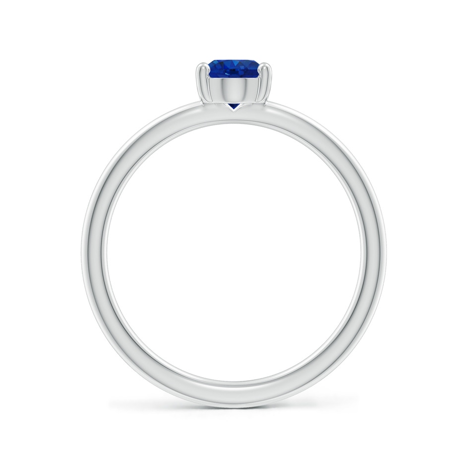 7x5mm AAA Classic Solitaire Oval Blue Sapphire Promise Ring in P950 Platinum side 199
