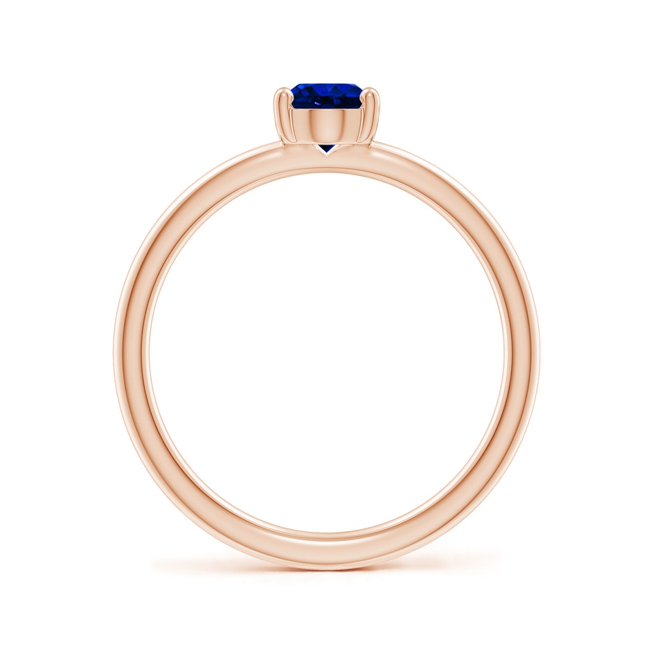 7x5mm AAAA Classic Solitaire Oval Blue Sapphire Promise Ring in 18K Rose Gold side 199