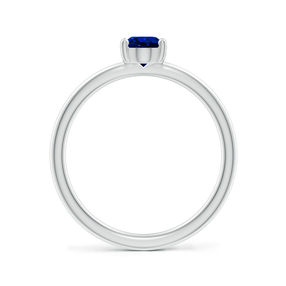 7x5mm AAAA Classic Solitaire Oval Blue Sapphire Promise Ring in P950 Platinum side 199