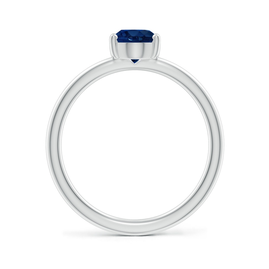 8x6mm AA Classic Solitaire Oval Blue Sapphire Promise Ring in 18K White Gold side 199