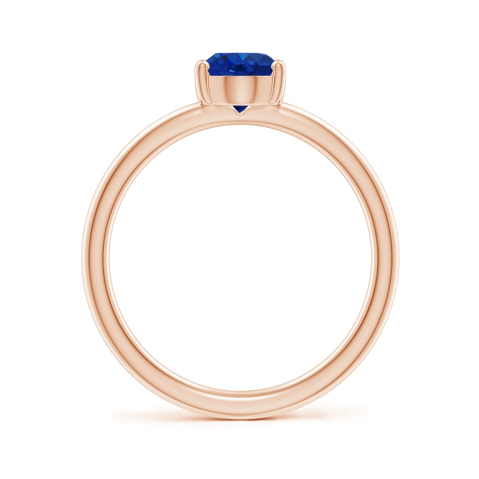 8x6mm AAA Classic Solitaire Oval Blue Sapphire Promise Ring in 18K Rose Gold side 199