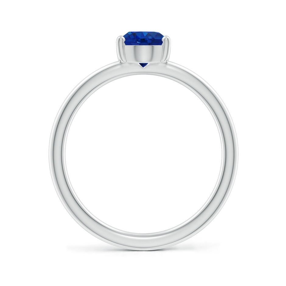 8x6mm AAA Classic Solitaire Oval Blue Sapphire Promise Ring in White Gold side 199
