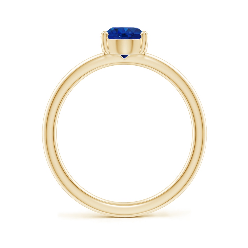 8x6mm AAA Classic Solitaire Oval Blue Sapphire Promise Ring in Yellow Gold side 199
