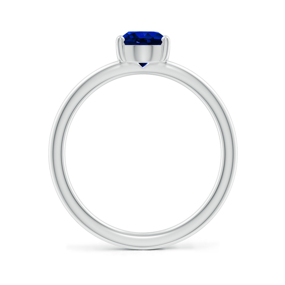 8x6mm AAAA Classic Solitaire Oval Blue Sapphire Promise Ring in S999 Silver side 199
