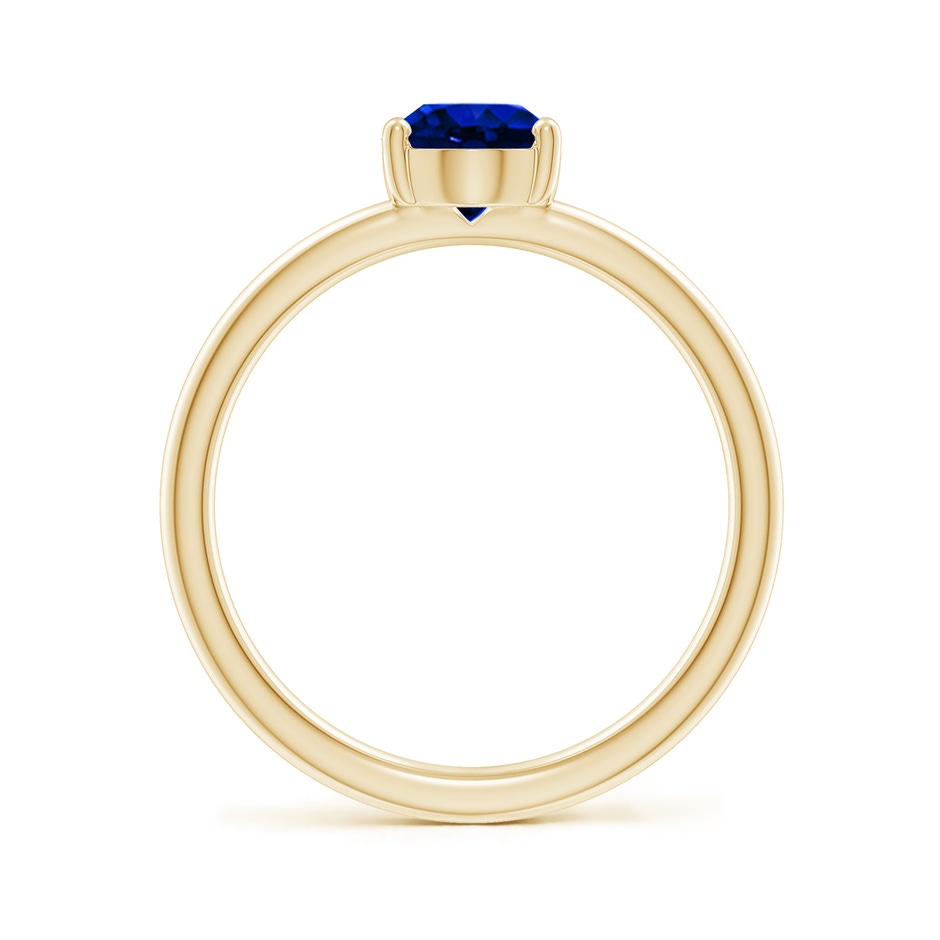 8x6mm AAAA Classic Solitaire Oval Blue Sapphire Promise Ring in Yellow Gold side 199