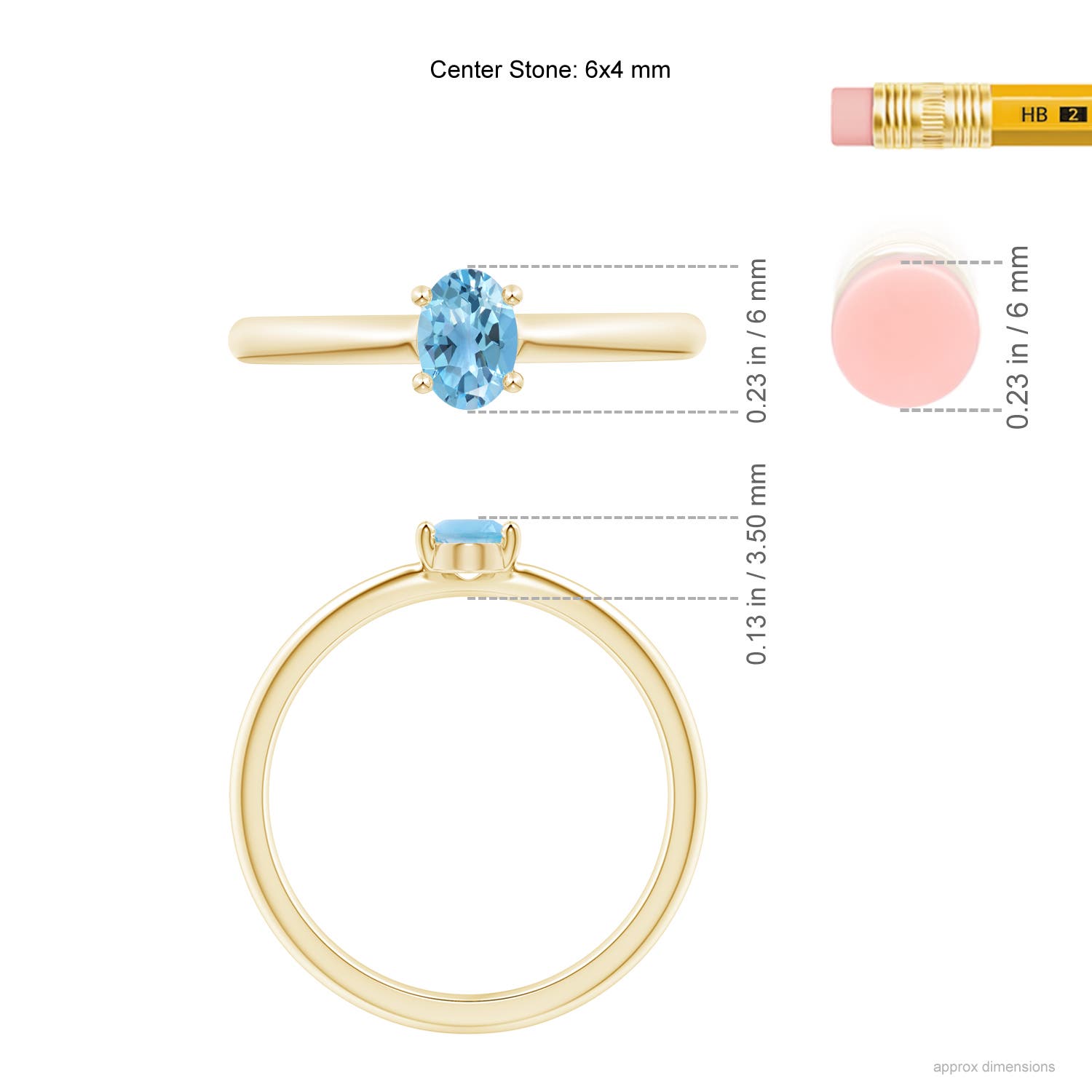 A - Swiss Blue Topaz / 0.54 CT / 14 KT Yellow Gold