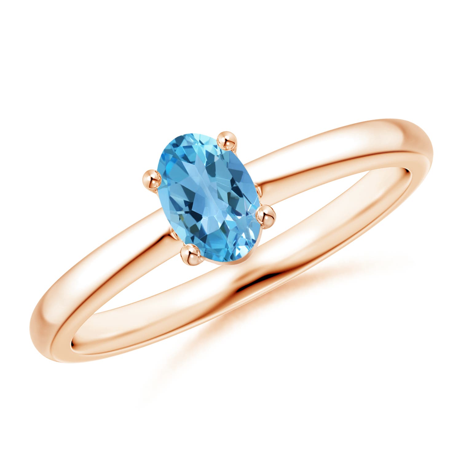 AA - Swiss Blue Topaz / 0.54 CT / 14 KT Rose Gold