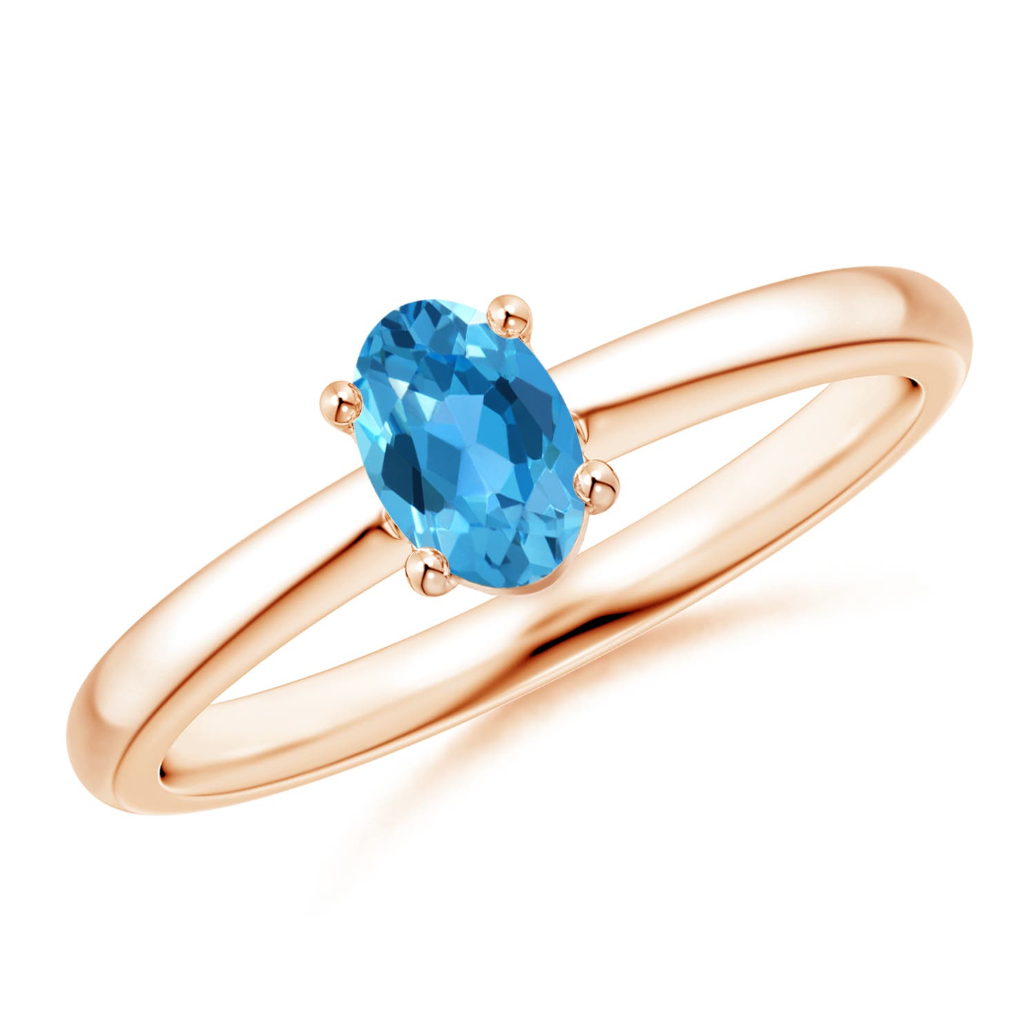 AAA - Swiss Blue Topaz / 0.54 CT / 14 KT Rose Gold