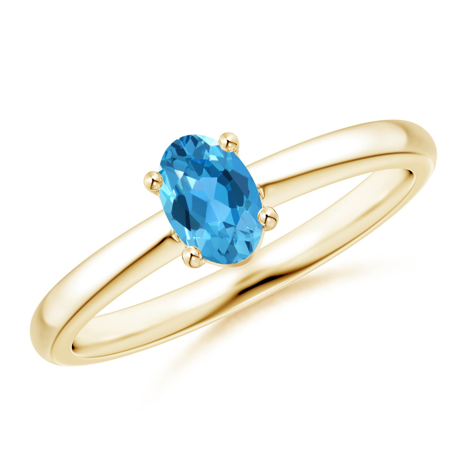 AAA - Swiss Blue Topaz / 0.54 CT / 14 KT Yellow Gold