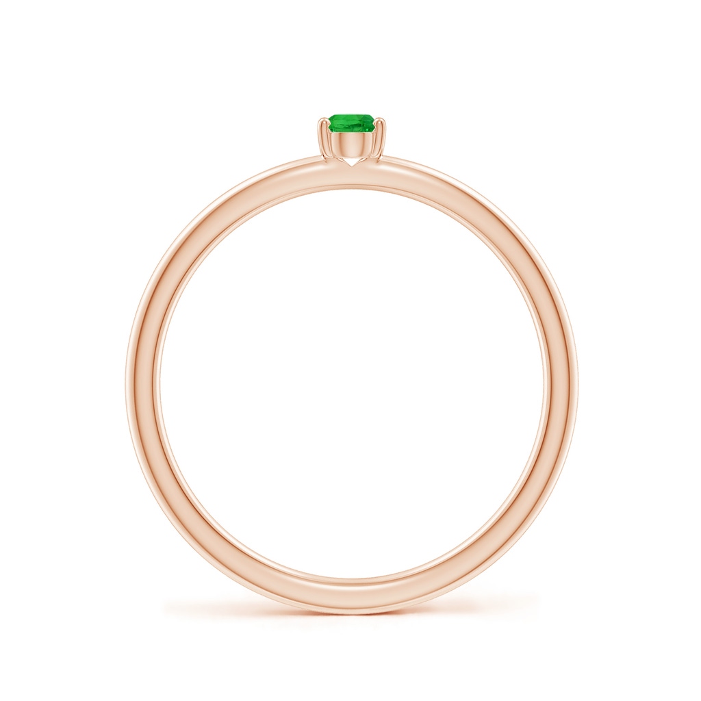 4x3mm AAAA Classic Solitaire Oval Tsavorite Promise Ring in Rose Gold - side 199