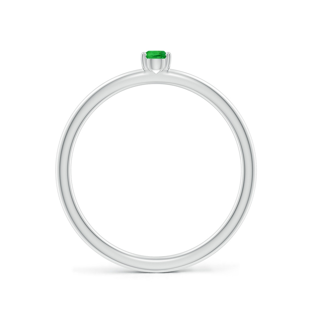 4x3mm AAAA Classic Solitaire Oval Tsavorite Promise Ring in S999 Silver - side 199