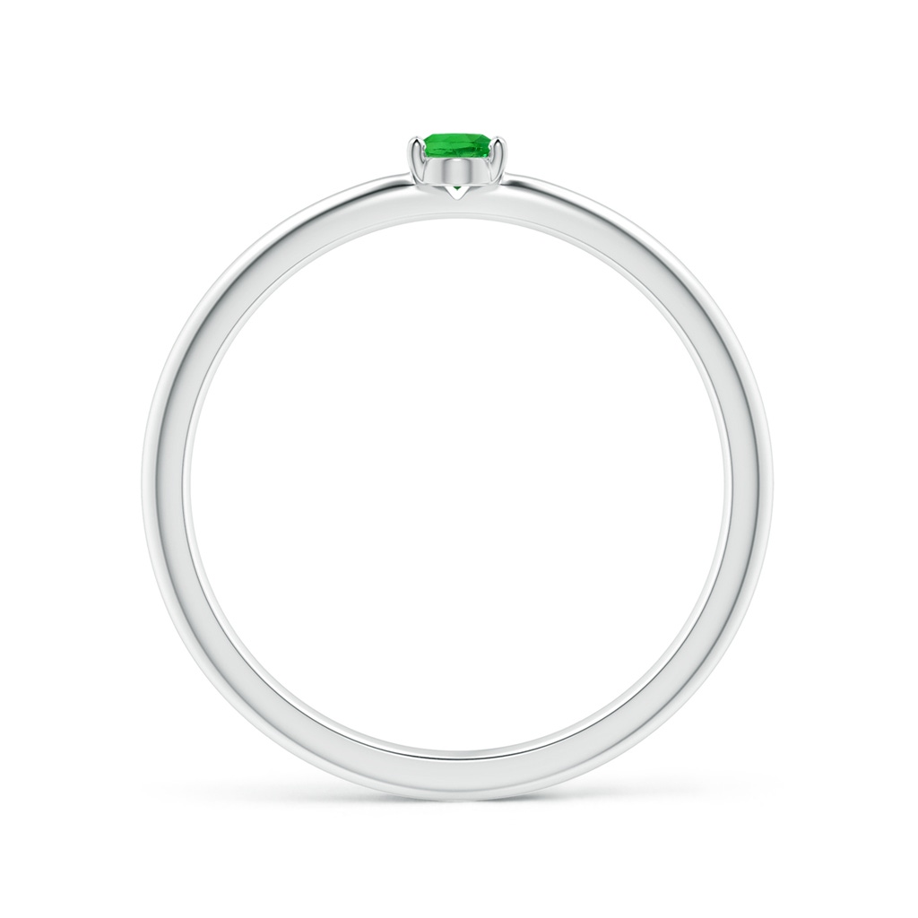 4x3mm AAAA Classic Solitaire Oval Tsavorite Promise Ring in White Gold - side_1