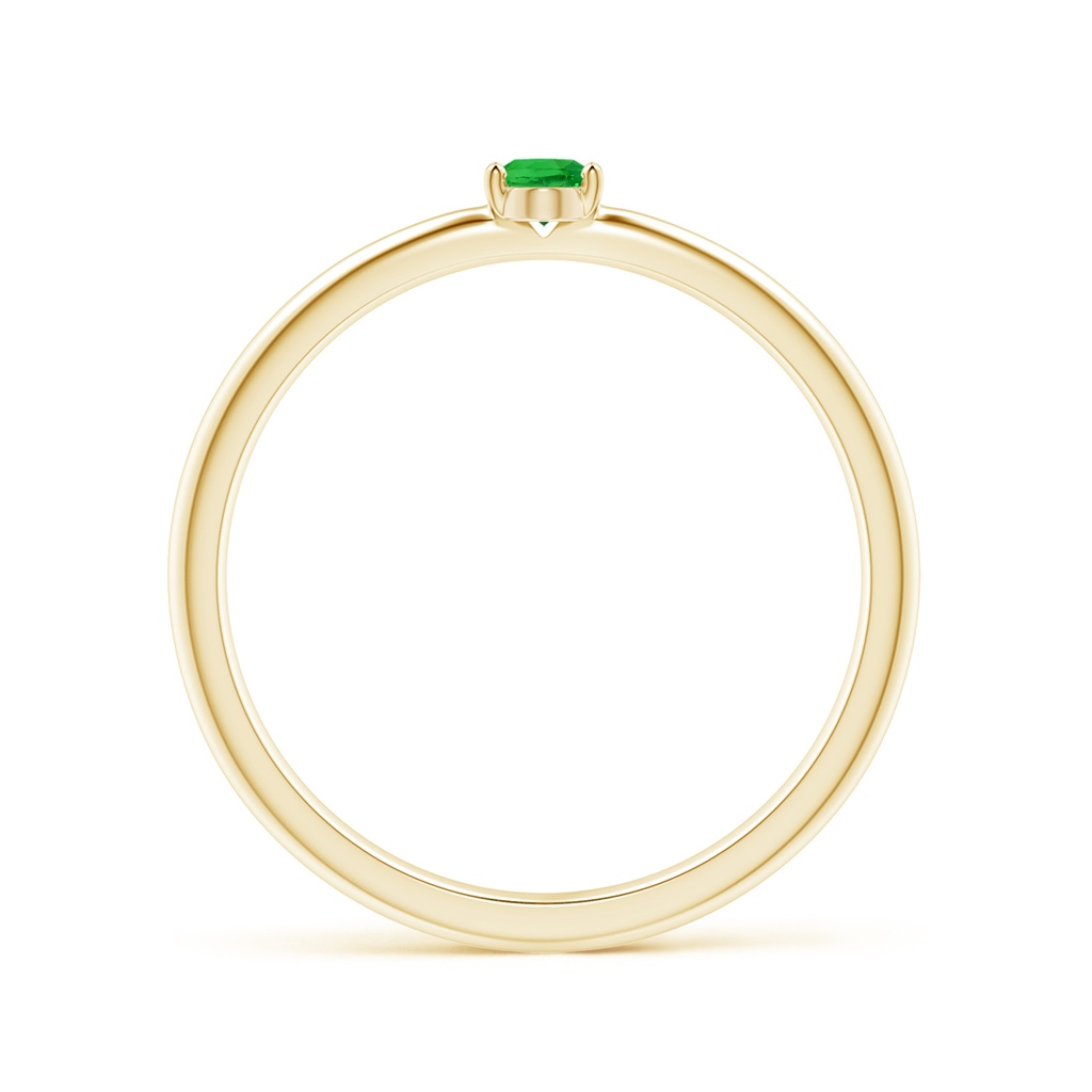 4x3mm AAAA Classic Solitaire Oval Tsavorite Promise Ring in Yellow Gold - side_1