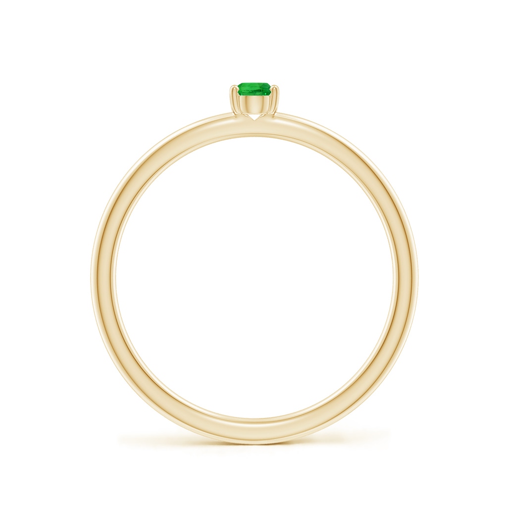 4x3mm AAAA Classic Solitaire Oval Tsavorite Promise Ring in Yellow Gold - side 199