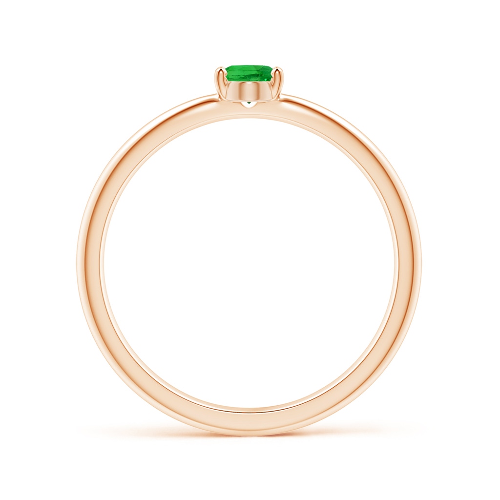 5x4mm AAAA Classic Solitaire Oval Tsavorite Promise Ring in Rose Gold - side_1