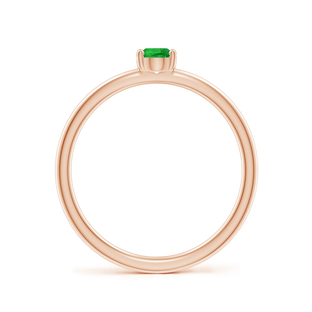 5x4mm AAAA Classic Solitaire Oval Tsavorite Promise Ring in Rose Gold - side 199