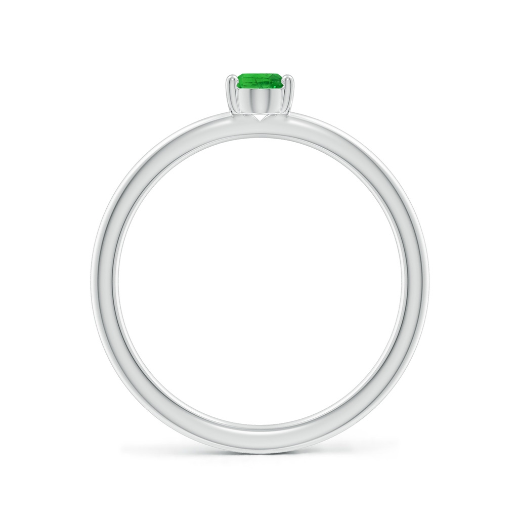 6x4mm AAA Classic Solitaire Oval Tsavorite Promise Ring in White Gold - side 199