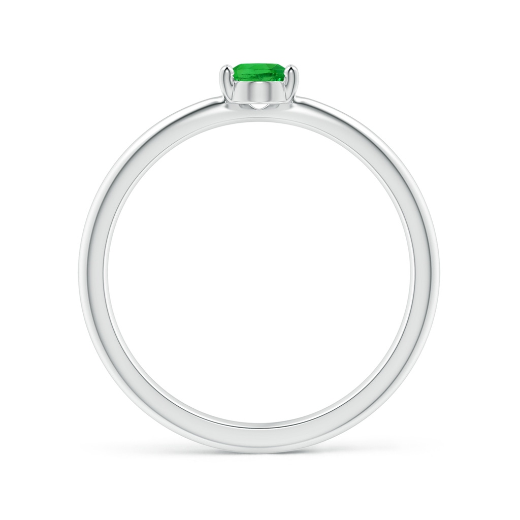 6x4mm AAAA Classic Solitaire Oval Tsavorite Promise Ring in P950 Platinum - side_1