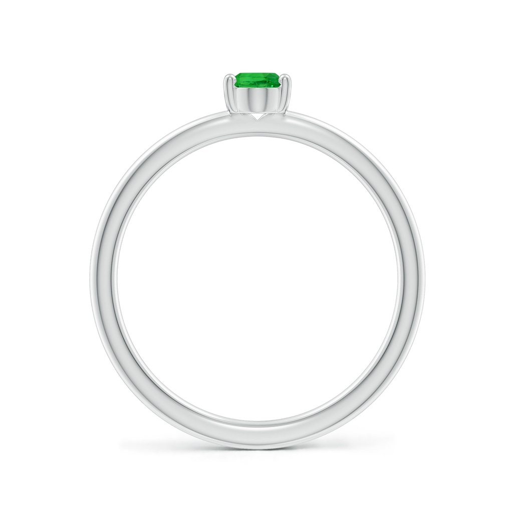 6x4mm AAAA Classic Solitaire Oval Tsavorite Promise Ring in P950 Platinum - side 199