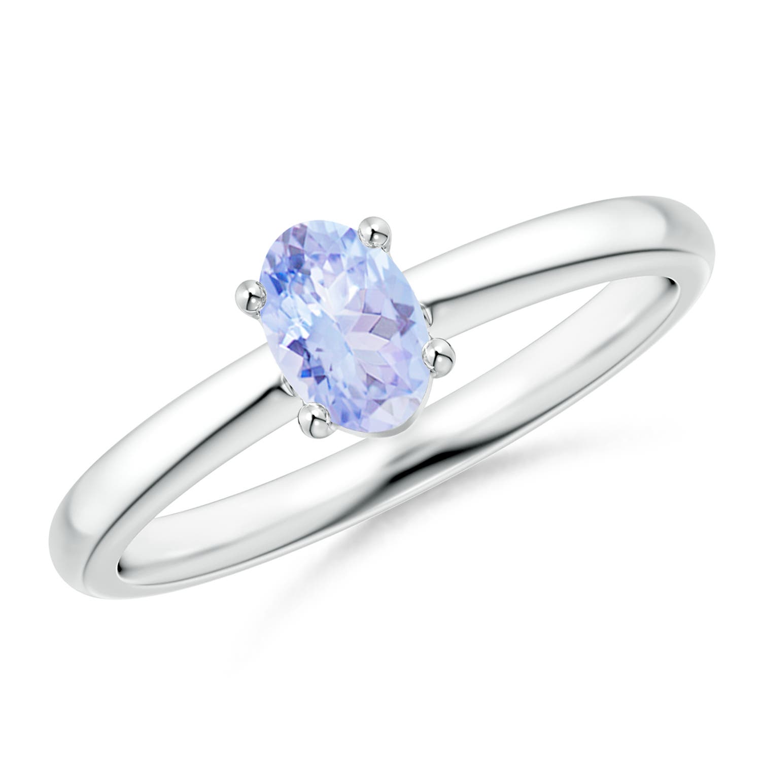 A - Tanzanite / 0.45 CT / 14 KT White Gold